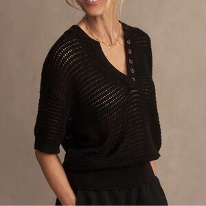 Varley Callie Knit Top in Black
